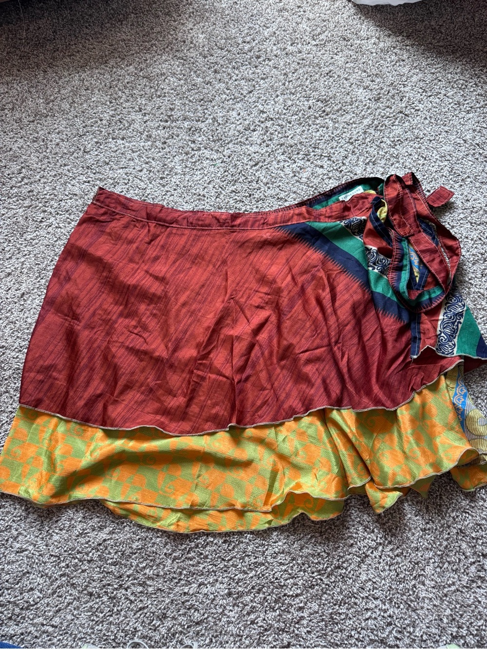 Earthbound bohemian wrap skirt one size multi print adjustable